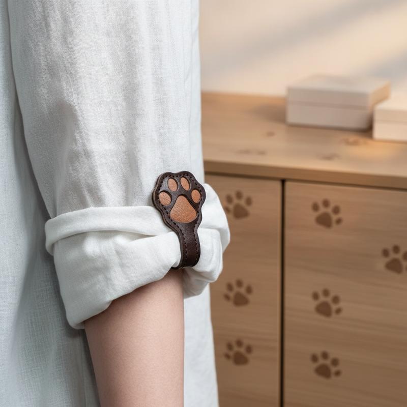 Leather Works - 2個入り プレミアムレザー製 マグネティックスリーブクリップ 強力な磁気保持力 滑り止めデザイン オフィスワークやビジネスでの日常使用に最適