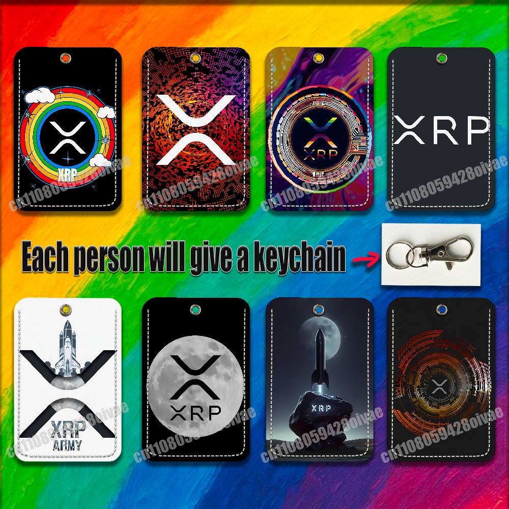 Leather Works - Xrp リップル暗号デジタル通貨 ID クリップクレジット銀行ワークカードホルダーケースバッジバッグオーナメントキーキーホルダー