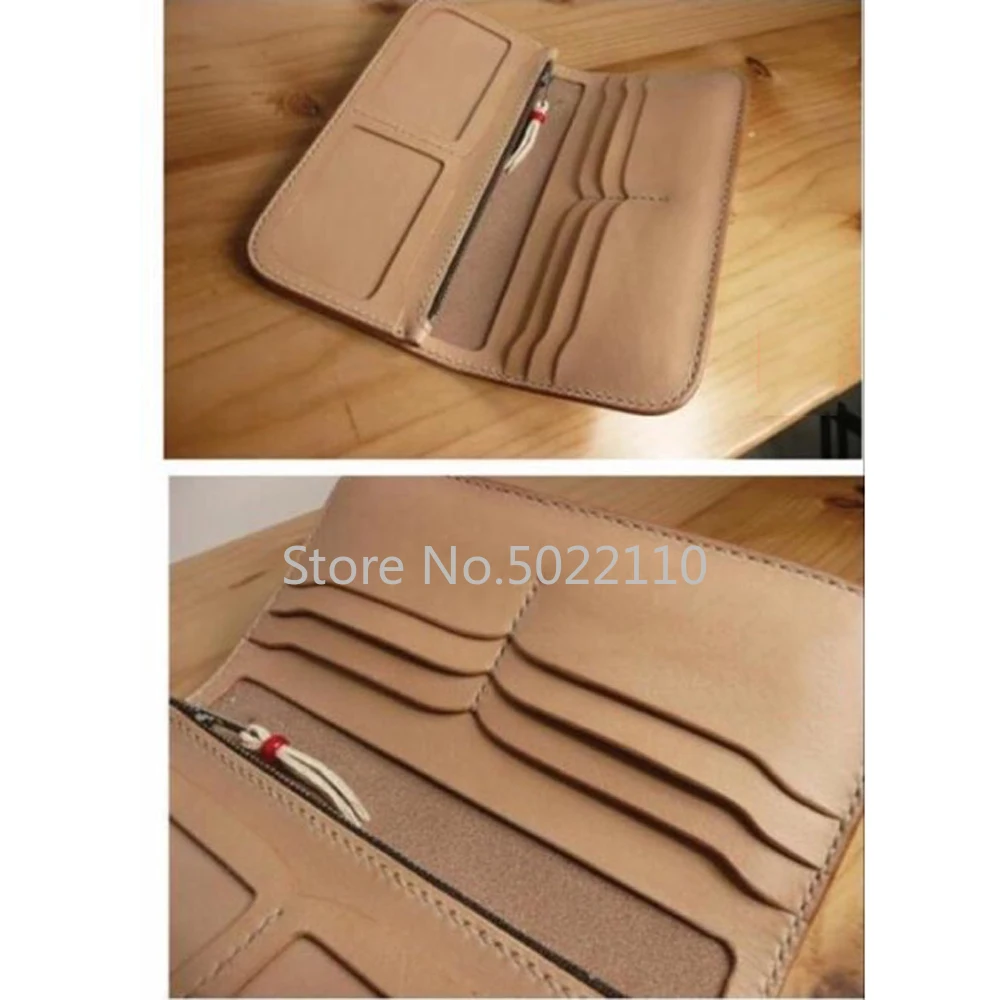 Leathercraft Japan - 日本のスチールブレード木製ダイカッティング、DIYレザークラフト、マルチポケット、ダブルフォトポジション、ウォレット、ナイフモールド、パンチツールセット