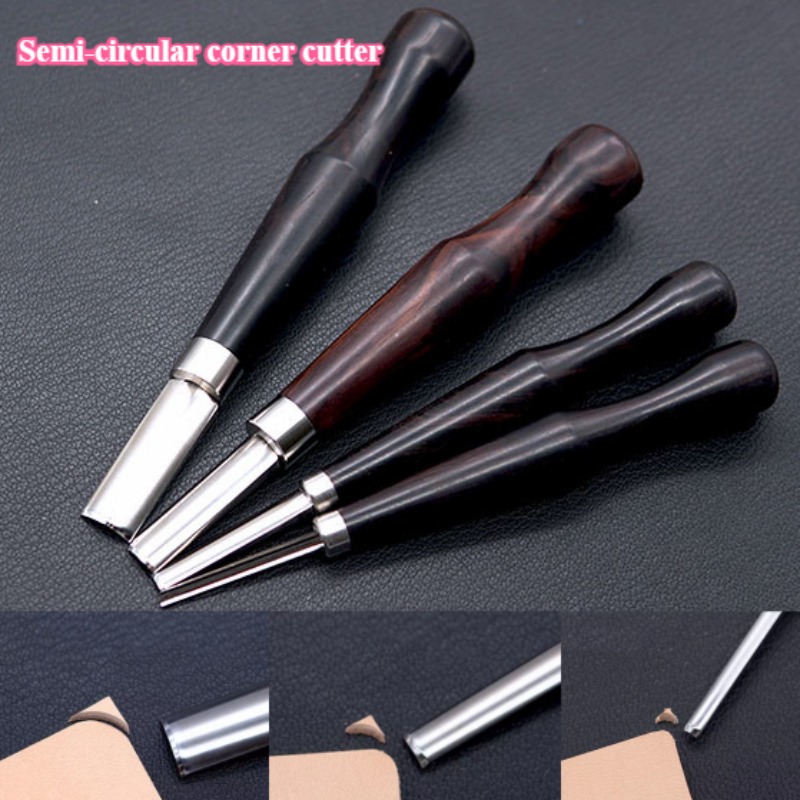 Round Knife Leatherwork - 1/4 半円形面取りナイフ R2.5/5/7.5/10 浅いラウンド革面取り装置 DIY 革細工切削アクセサリー