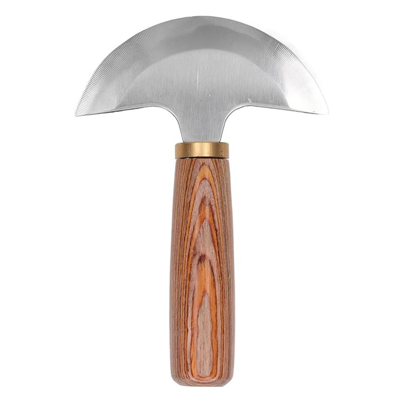 Round Knife Leatherwork - AB41-革細工用ナイフ用木製ハンドル-丸型ヘッド、両刃、革の切断や削り取りに最適