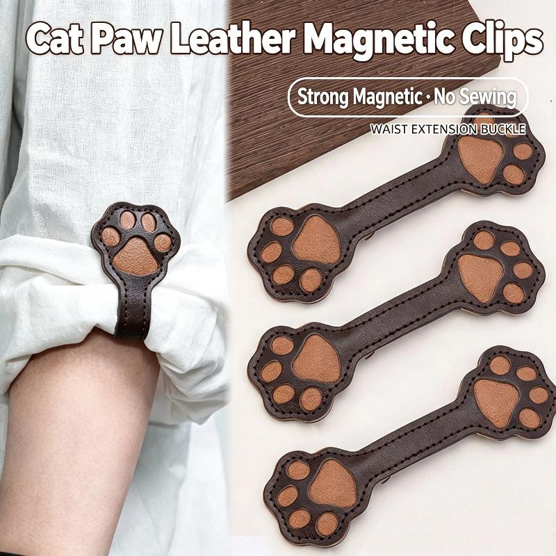 Leather Works - 2個入り プレミアムレザー製 マグネティックスリーブクリップ 強力な磁気保持力 滑り止めデザイン オフィスワークやビジネスでの日常使用に最適