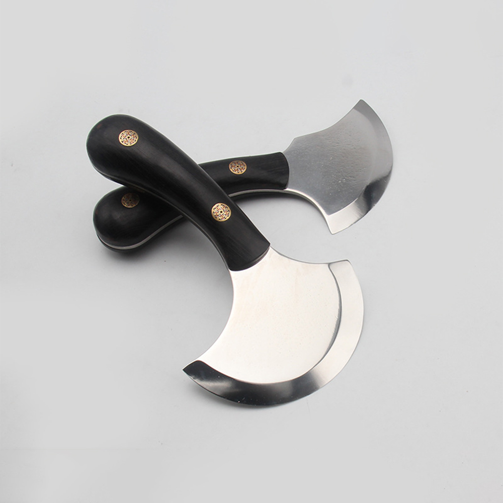 Round Knife Leatherwork - 木製ハンドル付きのプロの革製ナイフ,手動切削工具