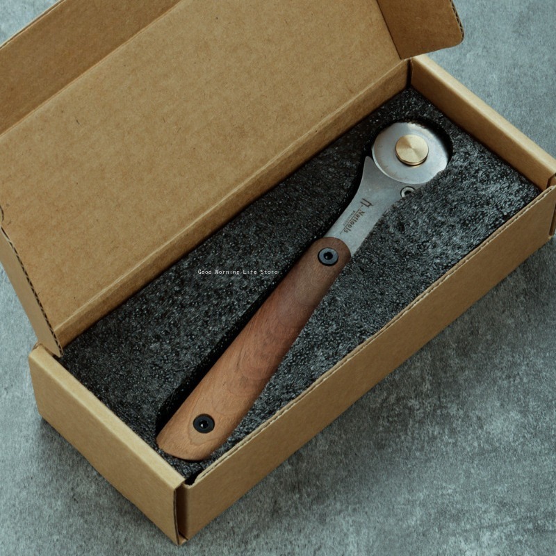 Round Knife Leatherwork - 小型金属ローラーナイフ ステンレス鋼丸刃 レザーツール DIY レザークラフト 切断