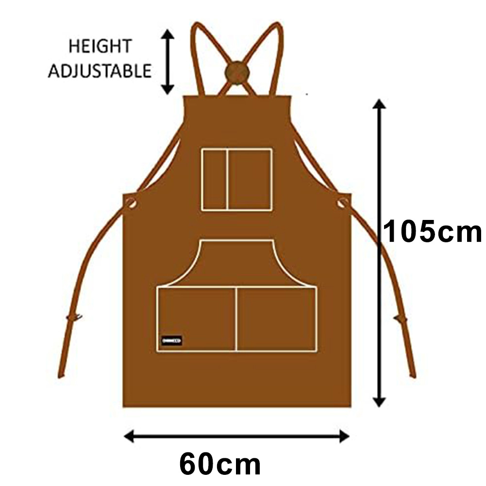 Leatherwork Apron - 溶接工用、鍛冶屋用、牛革製作業着、革製溶接エプロン、工場用茶色牛革エプロン、革製エプロン