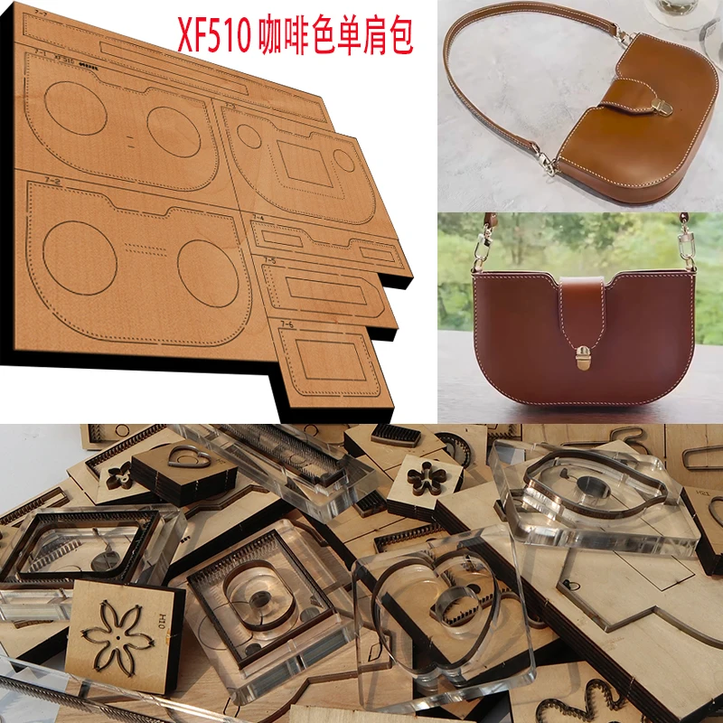 Leathercraft Japan - シングルショルダーバッグレザークラフトパンチハンドツール、カットナイフモールド、日本製スチールブレード、木製ディーツール、新品、xf510