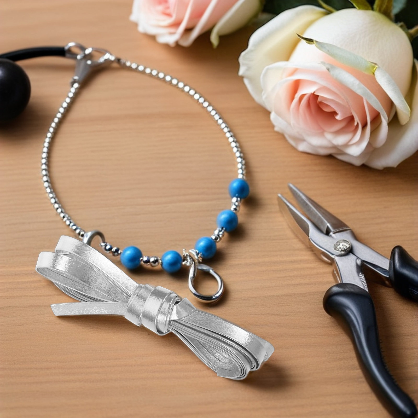 Leatherwork Jewelry - 2個入り 8mm 人工ストリップロール ジュエリー製作 ブレスレット製作 バッグの縁取り