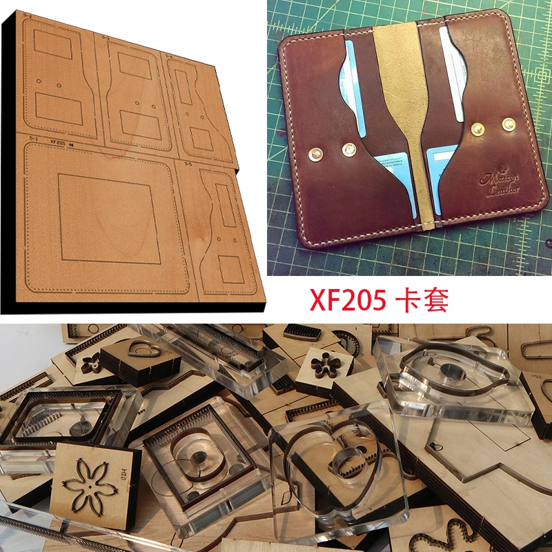 Leathercraft Japan - 革製手動ツール,日本の鋼の刃,木製のdieカードホルダー,カードケース,切削工具,xf205,新品