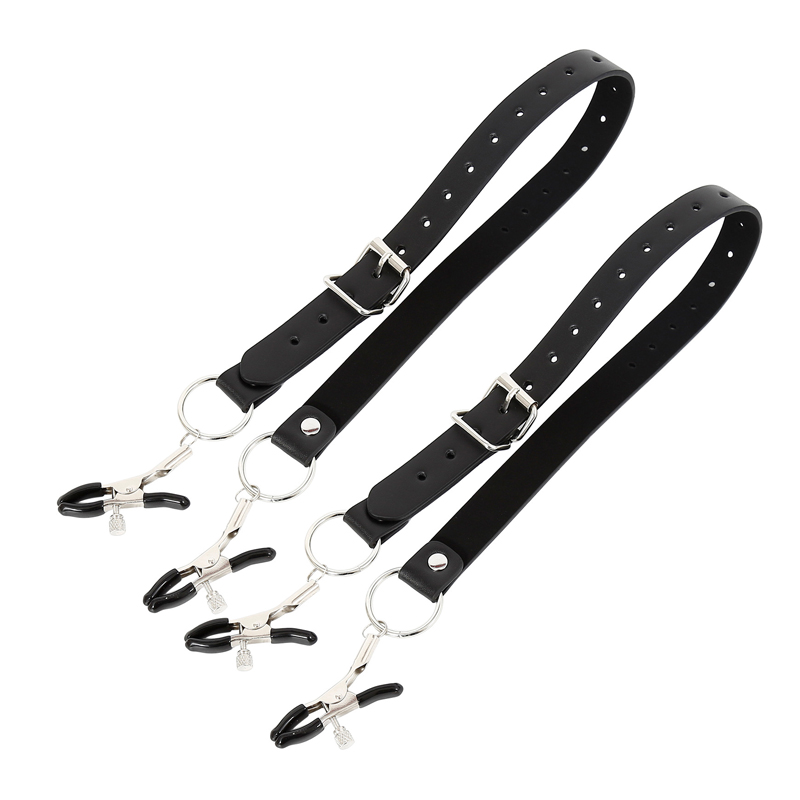 黒革ストラップハーネス陰唇クリップ乳首クランプ緊縛奴隷フェチ - Leatherwork Clamp のレビューと価格