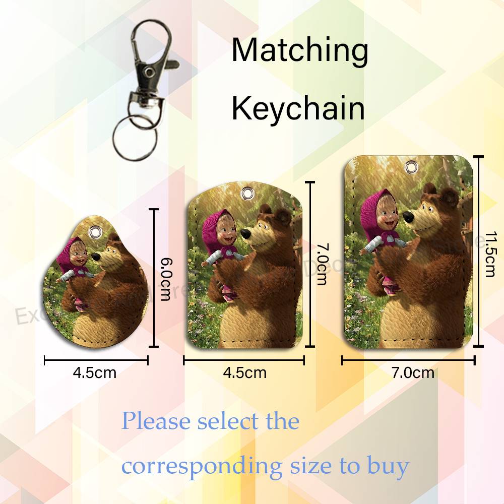 かわいいマーシャとくまのキーホルダー、ワークカード、銀行カー - Leather Works のレビューと価格