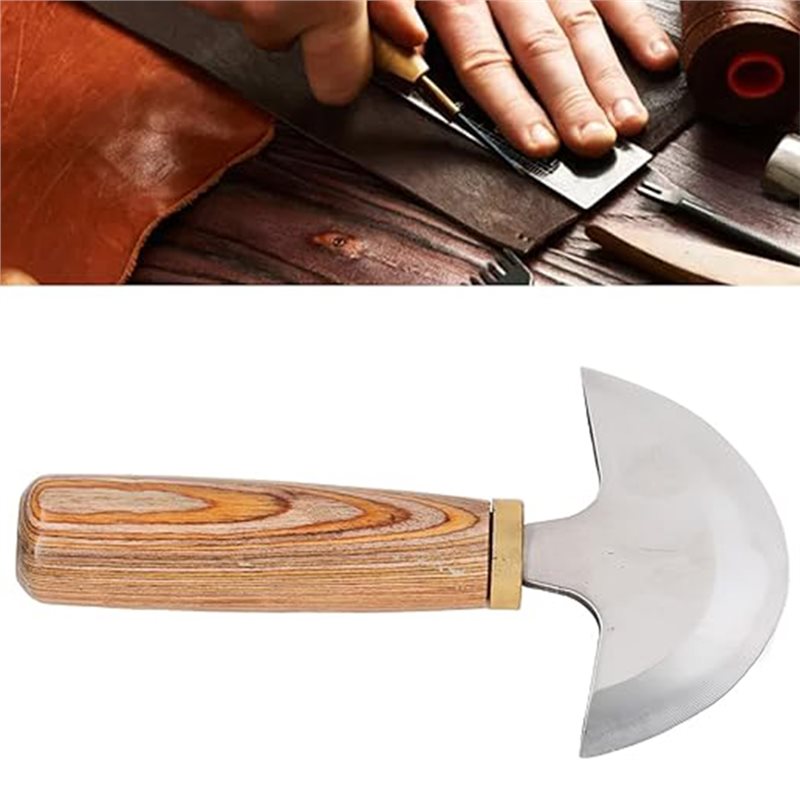 AB41-革細工用ナイフ用木製ハンドル-丸型ヘッド、両刃、革 - Round Knife Leatherwork のレビューと価格