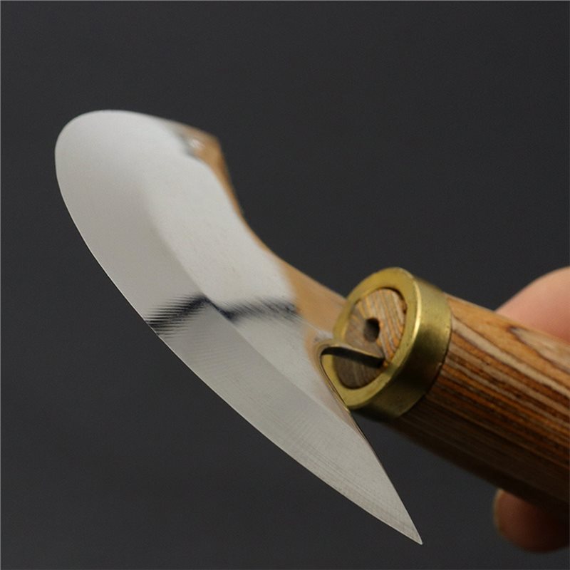 AB41-革細工用ナイフ用木製ハンドル-丸型ヘッド、両刃、革 - Round Knife Leatherwork のレビューと価格