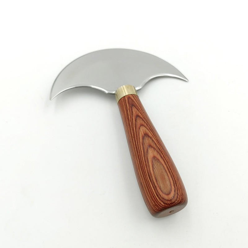 プロの革のナイフ,半円形の刃,手工芸品,木製のハンドル,切削 - Round Knife Leatherwork のレビューと価格
