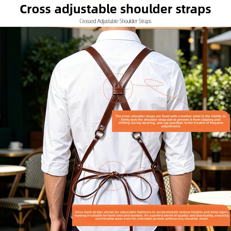 高品質でシンプルなレトロ調の新しい作業着。PUレザー製で、防 - Leatherwork Apron のレビューと価格