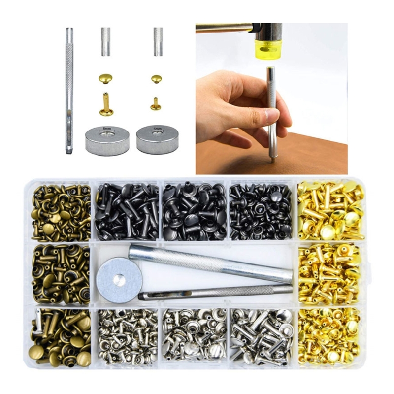 パンチプライヤーと設定ツール付きレザーリベット,管状金属スタ - Rivet Setter Tool のレビューと価格