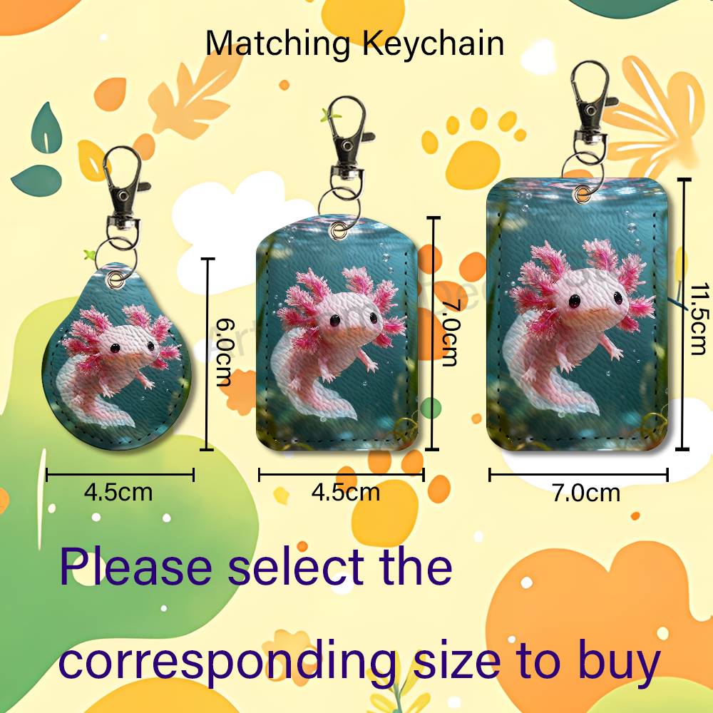 かわいいピンクの A-Axolotl 漫画ホルダーキーホルダ - Leather Works のレビューと価格