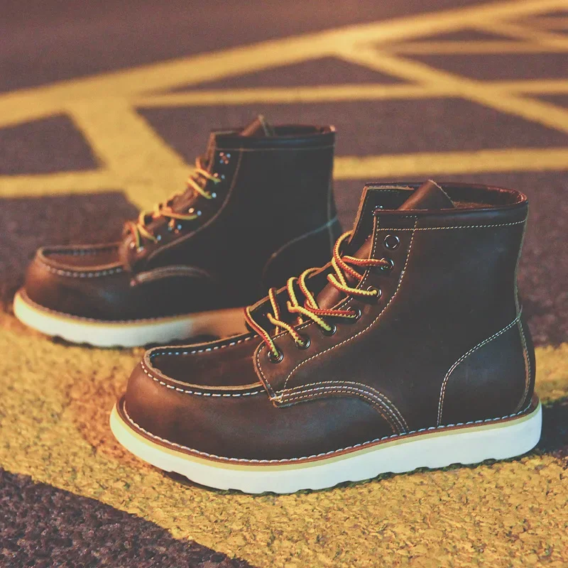 本革メンズブーツヴィンテージツーリングブーツマンショートブー - Leatherwork Beginner のレビューと価格