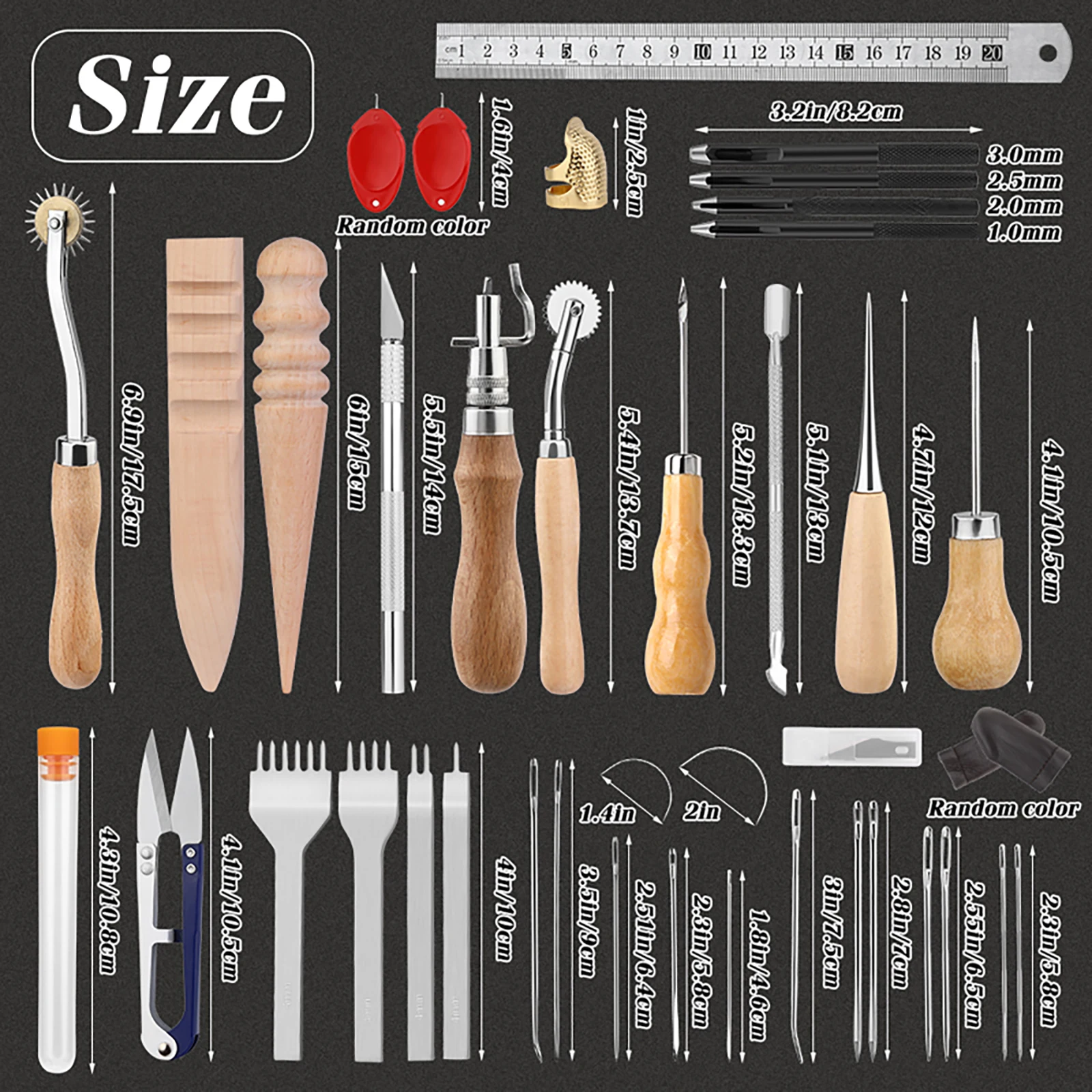 オレンジ色の革製縫製キット、室内装飾品修理キット、初心者やプ - Leatherwork Tool Kit のレビューと価格