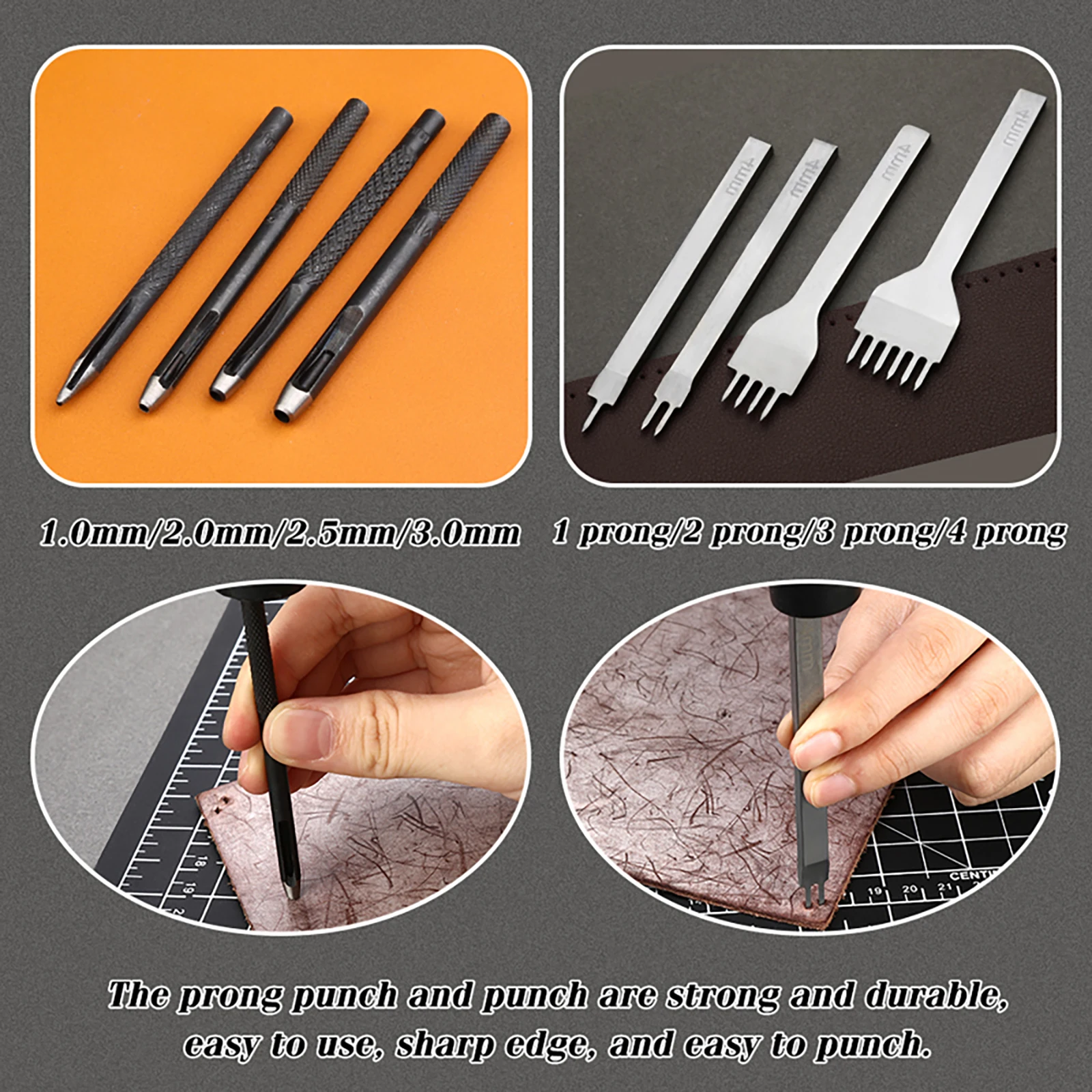 オレンジ色の革製縫製キット、室内装飾品修理キット、初心者やプ - Leatherwork Tool Kit のレビューと価格
