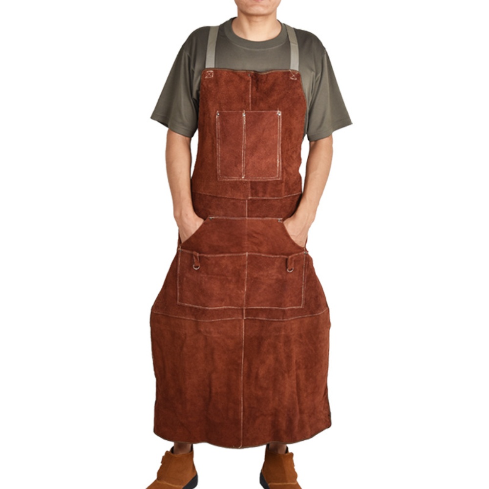 溶接工用、鍛冶屋用、牛革製作業着、革製溶接エプロン、工場用茶 - Leatherwork Apron のレビューと価格