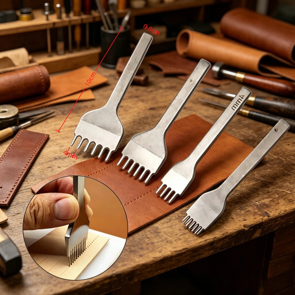 DIY革縫いセット、革工芸ツールセット、縫い針セット、革溝切 - Leatherwork Tool Kit のレビューと価格